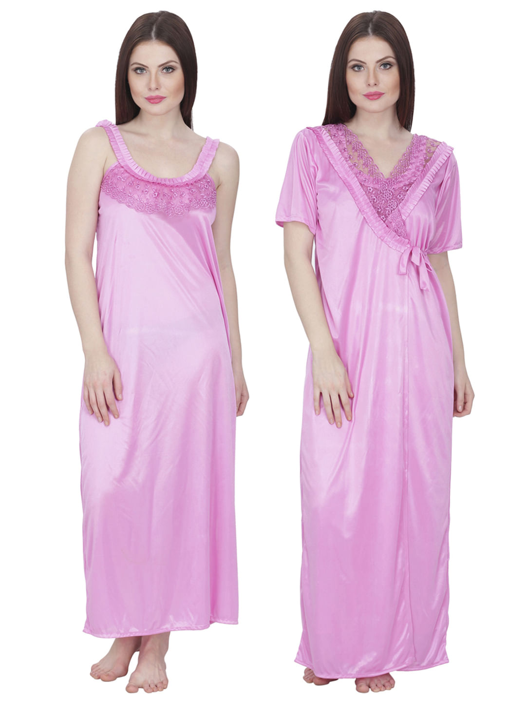 satin nighty with robe